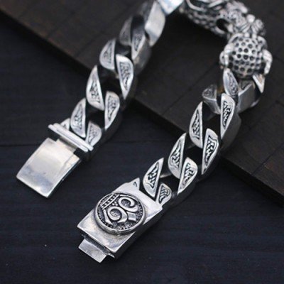 curb leopard sterling bracelet chain silver jewelry1000